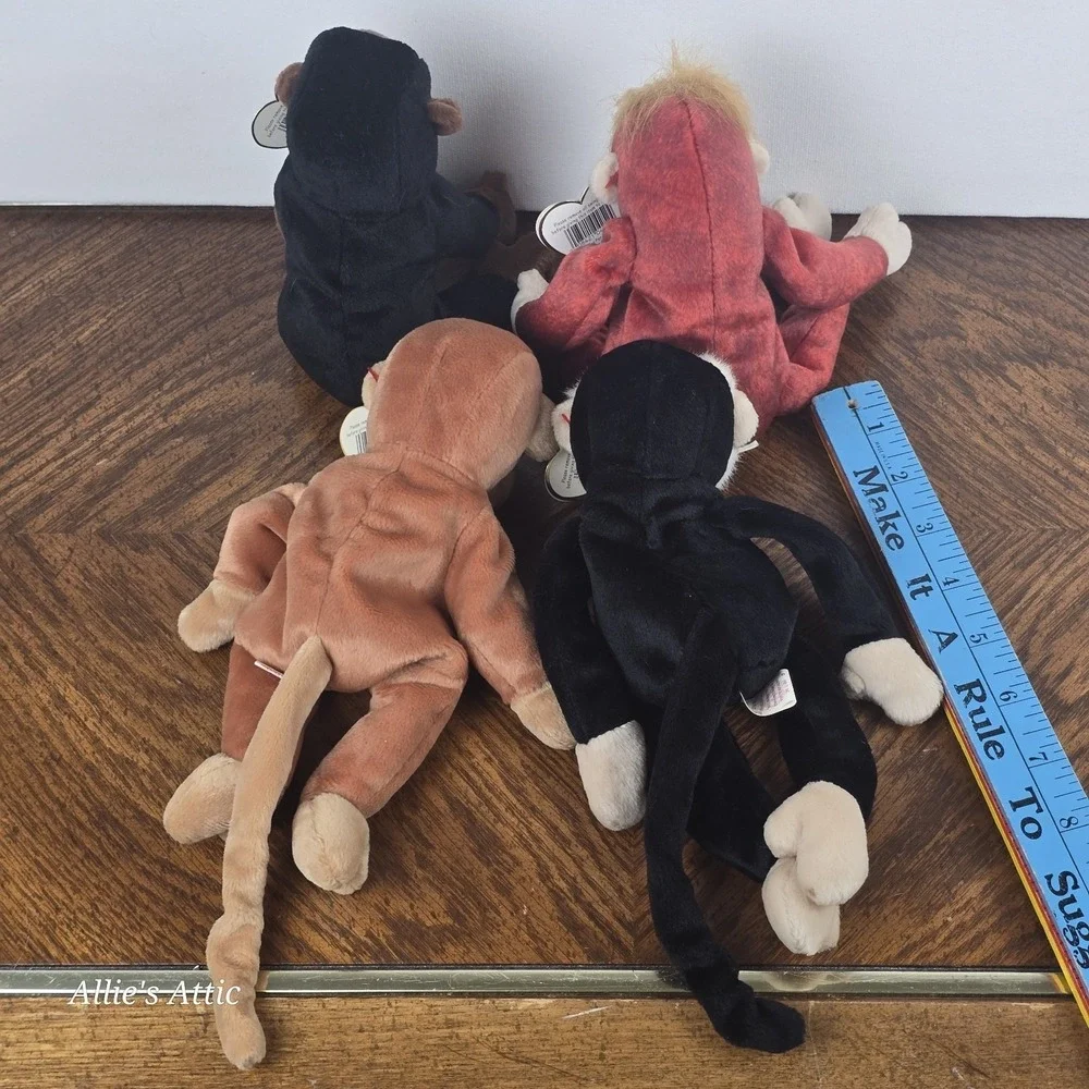 Ty Beanie Baby Monkeys Mooch Schweetheart Orangutan Spider Gorilla Congo Bongo